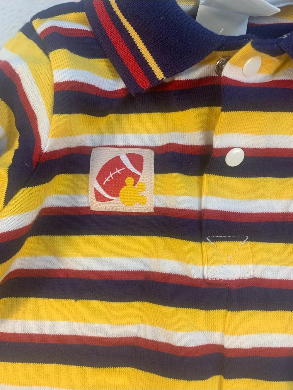 NWT Little Me Boys 9 Month One-Piece Romper + Socks Cotton Knit